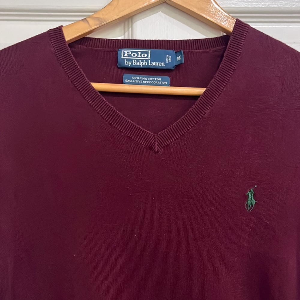 Polo by Ralph Lauren 100% Pima Cotton V-Neck Sweater
